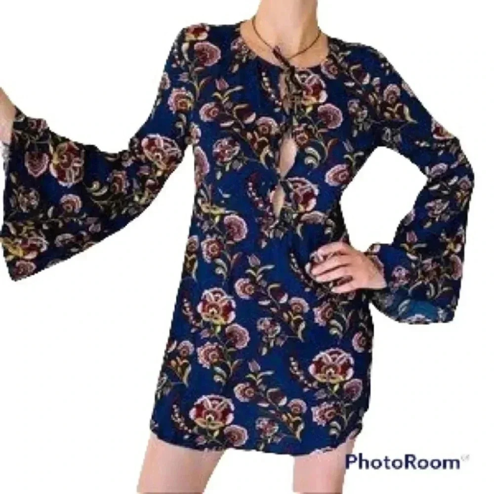 NWT Forever 21 Paisley BoHo sleeve dress size S - Picture 2 of 9
